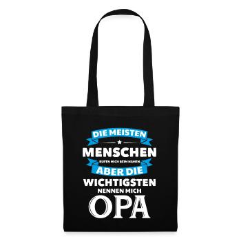 Opa Großvater Vater Enkel Rentner Senior Geschenk - Stoffbeutel - Schwarz - Vorne