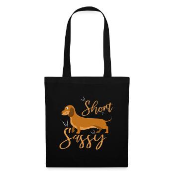 Short and cheeky the dachshund - Tote Bag - black - Front
