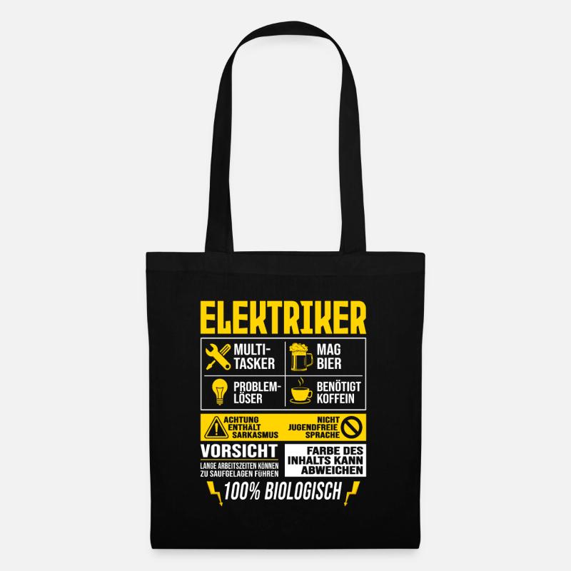 Elektriker Elektroinstallateur Stromer - Stoffbeutel - Schwarz