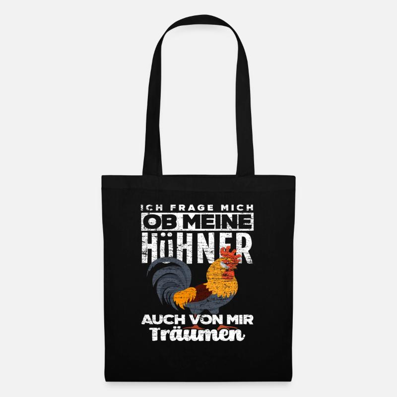 Hühner Träumen - Stoffbeutel - Schwarz