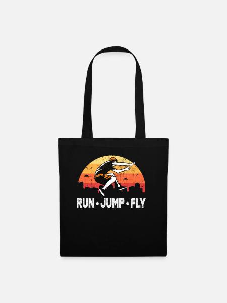 Parkour Run Jump Fly - Stoffbeutel - Schwarz