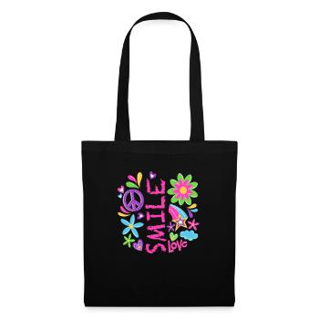 Conception de signe de paix cool - Sac en tissu - noir - Devant