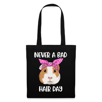Guinea Pig Gift Woman Never A Bad Hair Day - Tote Bag - black - Front
