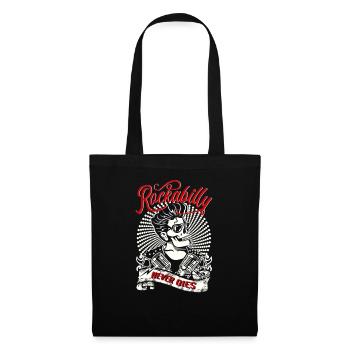 Rockabilly ne meurt jamais, Old School Vingtage - Sac en tissu - noir - Devant