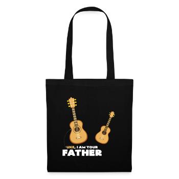 Ukulele und Uke ich bin dein Vater Gitarre Idee - Stoffbeutel - Schwarz - Vorne