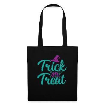 Chapeau de sorcière d'Halloween "Trick or Treat" - Sac en tissu - noir - Devant