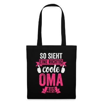 So Sieht Eine Richtig Coole Oma Aus Omi Greisin Ah - Stoffbeutel - Schwarz - Vorne