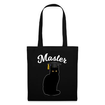 Master Studium Katze Lustiges Abschluss Geschenk - Stoffbeutel - Schwarz - Vorne