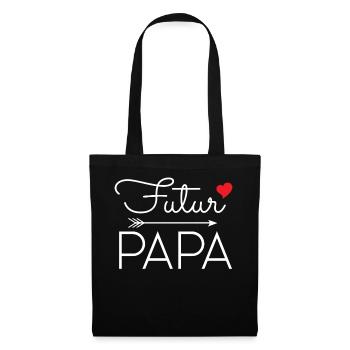Futur papa coeur rouge annonce grossese paternité - Sac en tissu - noir - Devant