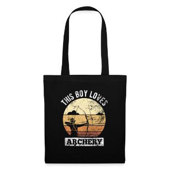 Retro archer archery bow - Tote Bag - black - Front