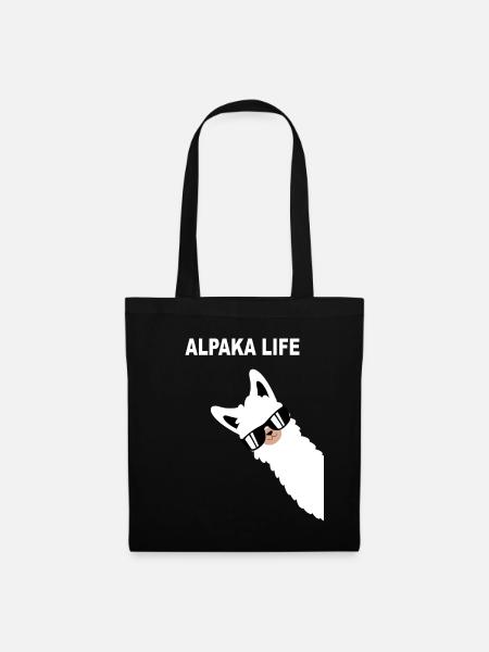 Lustiges Alpaka Design Alpaka Style Spruch - Stoffbeutel - Schwarz