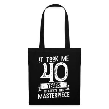 40. Geburtstag 40er Geschenk - Stoffbeutel - Schwarz - Vorne
