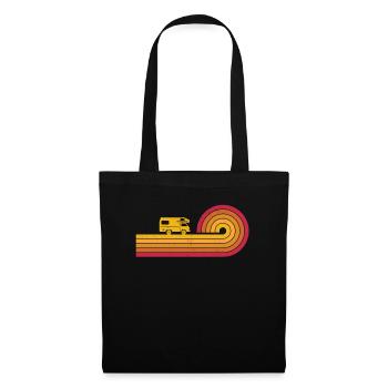 Camping-car rétro Vintage Womo Alcove Camper Motif - Sac en tissu - noir - Devant