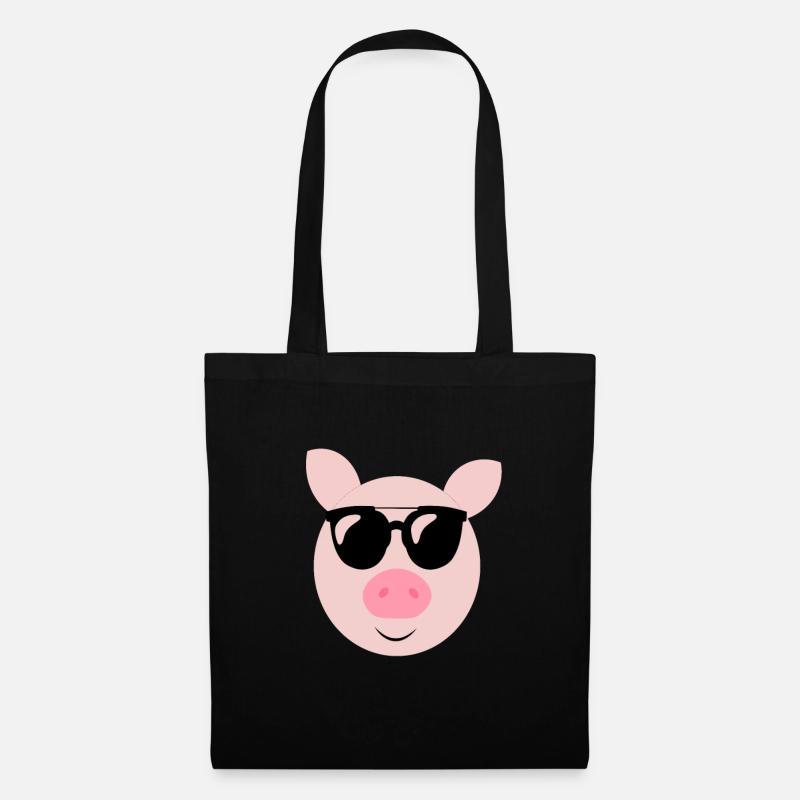 Schwein - Stoffbeutel - Schwarz