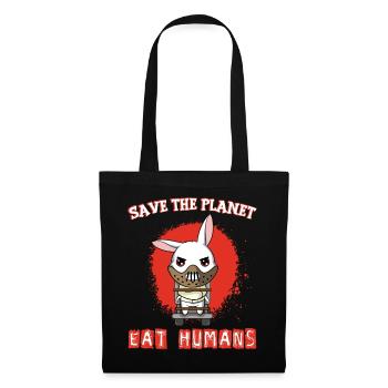 Rette den Planeten Eat Humans Vegetarian - Stoffbeutel - Schwarz - Vorne