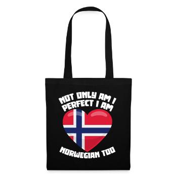 Norweger Perfekt Norwegen Norwegisch - Stoffbeutel - Schwarz - Vorne