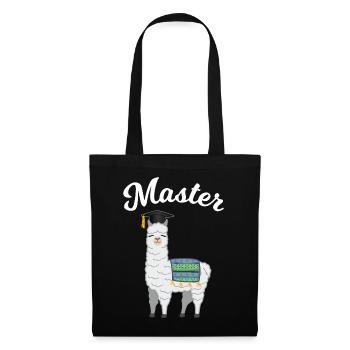 Master Studium Abschluss Lama Alpaka Geschenk - Stoffbeutel - Schwarz - Vorne
