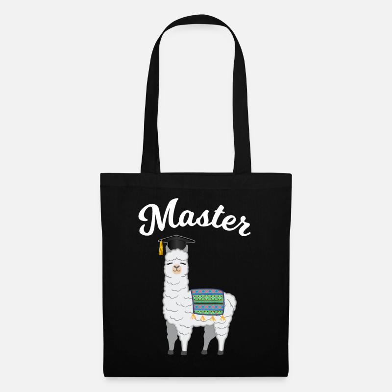 Master Studium Abschluss Lama Alpaka Geschenk - Stoffbeutel - Schwarz