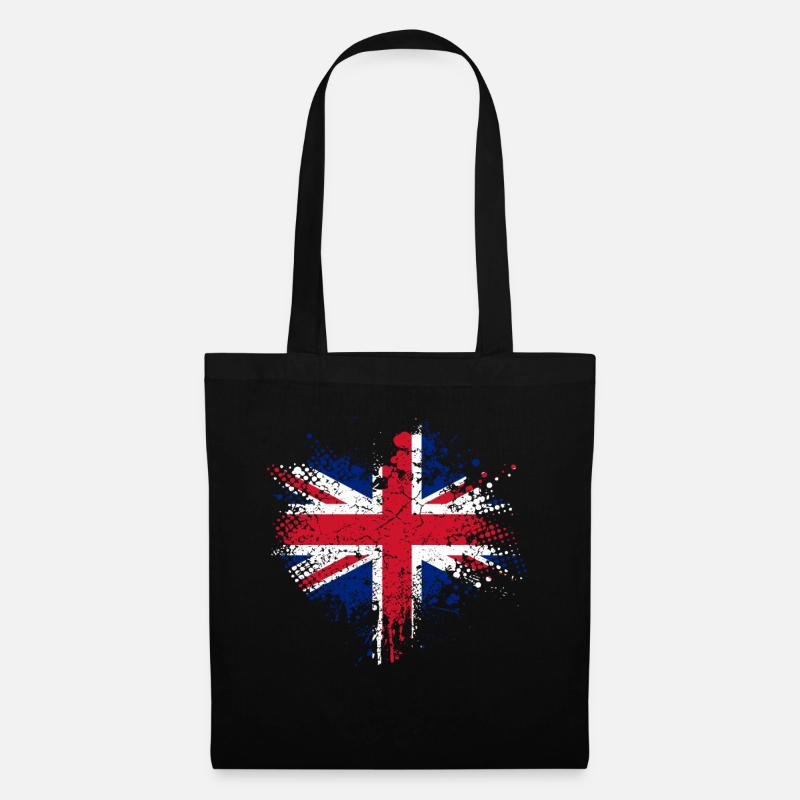Union Jack - Britische Flagge - Stoffbeutel - Schwarz