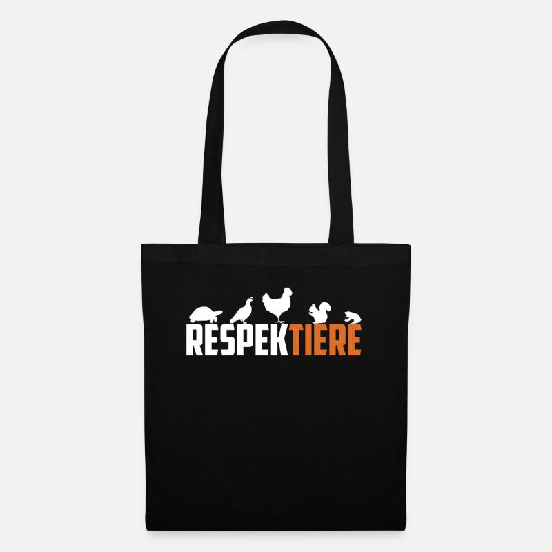 RESPEKTIERE Tierschutz Tierrechte - Stoffbeutel - Schwarz