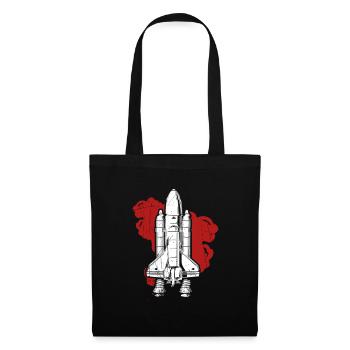Grand cadeau de fusée pour les amis de la fusée et de l'espace - Sac en tissu - noir - Devant