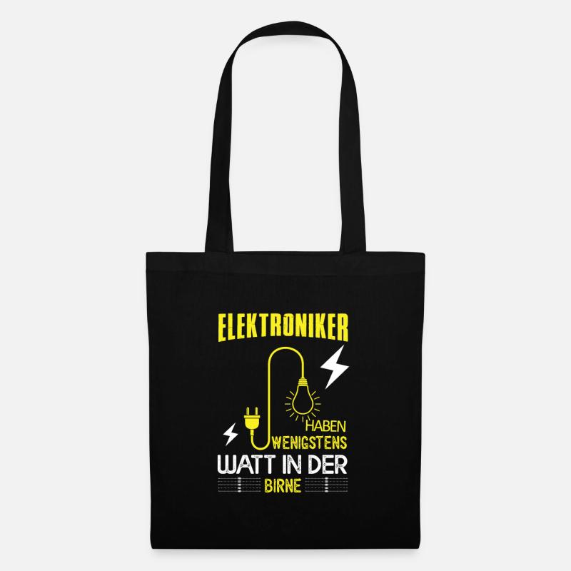 Elektroniker Elektroinstallateur Handwerker Strom - Stoffbeutel - Schwarz