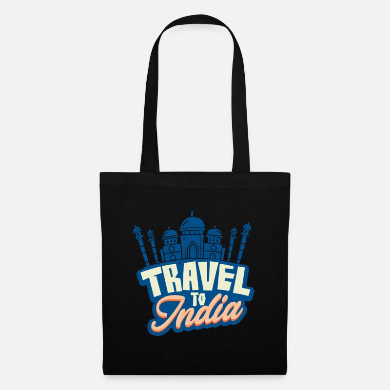 Reise nach Indien - Stoffbeutel - Schwarz