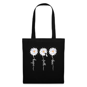 faith hope love daisies - Tote Bag - black - Front