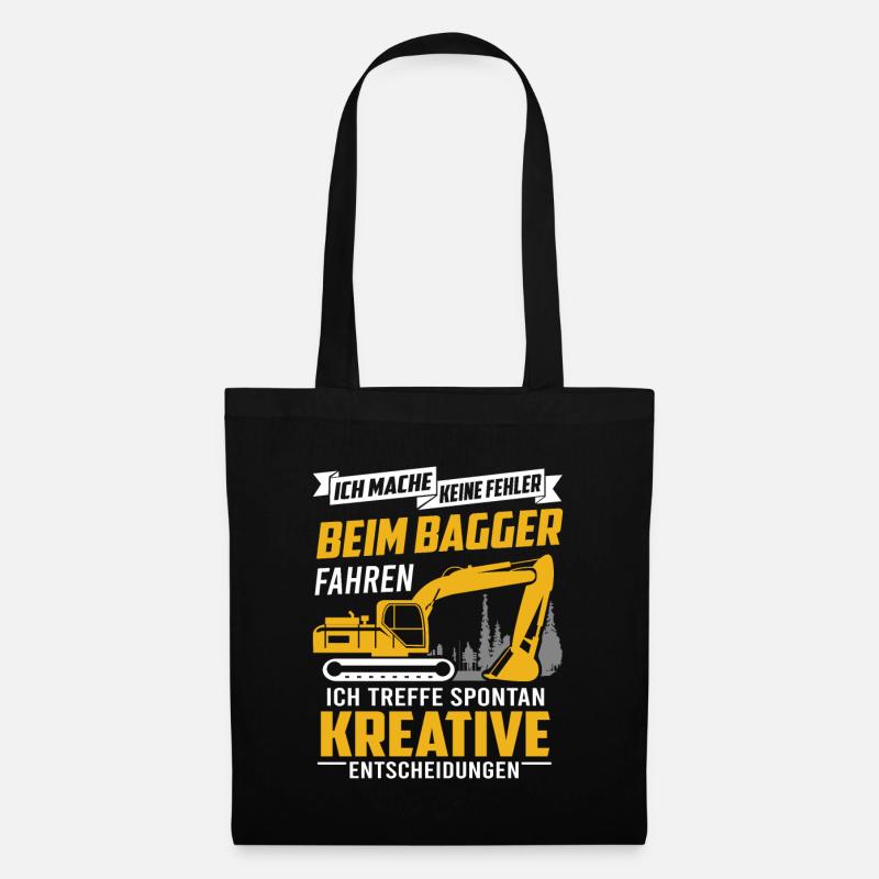 Keine Fehler Beim Bagger Fahren Baggerfahrer - Stoffbeutel - Schwarz