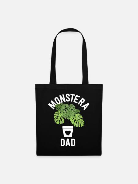 Monstera Dad Plant Dad Geschenke Plant Daddy Shirt - Stoffbeutel - Schwarz