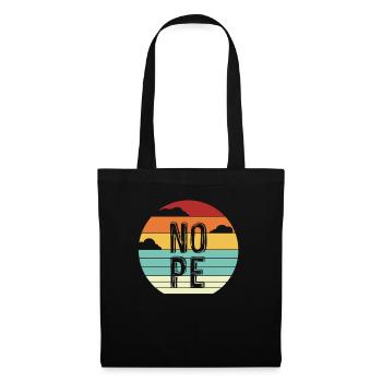 Nope Vintage Spruch Retro Ironie Nein Humor Cool - Stoffbeutel - Schwarz - Vorne