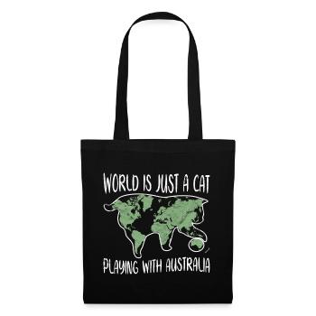 Cat playful with card Gift idea Geology - Tote Bag - black - Front