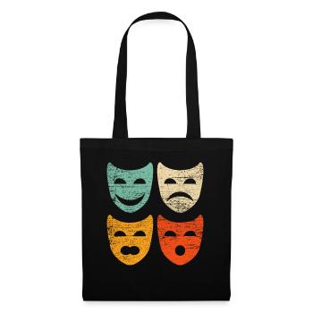 Theater mask retro - Tote Bag - black - Front