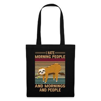 Je déteste les gens du matin paresse drôle - Sac en tissu - noir - Devant