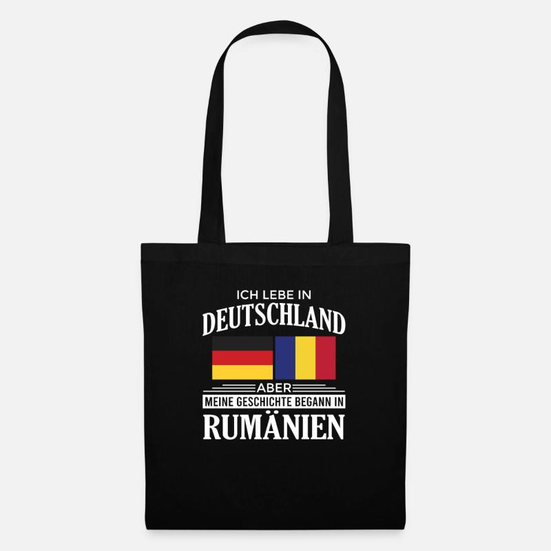 Geschichte Begann In Rumänien Heimat Rumäne - Stoffbeutel - Schwarz