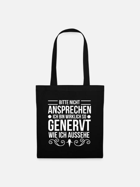 Genervt von Menschen - Genervt - Stoffbeutel - Schwarz