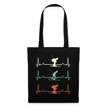 Ski, rythme cardiaque du skieur pulsation électrocardiogramme - Sac en tissu - noir - Devant