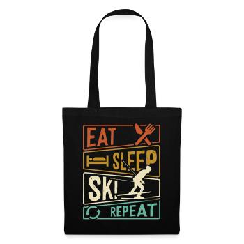 Eat Sleep Ski Repeat - Skieur - Sac en tissu - noir - Devant