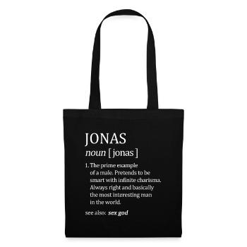 Jonas Definition Vorname - Stoffbeutel - Schwarz - Vorne