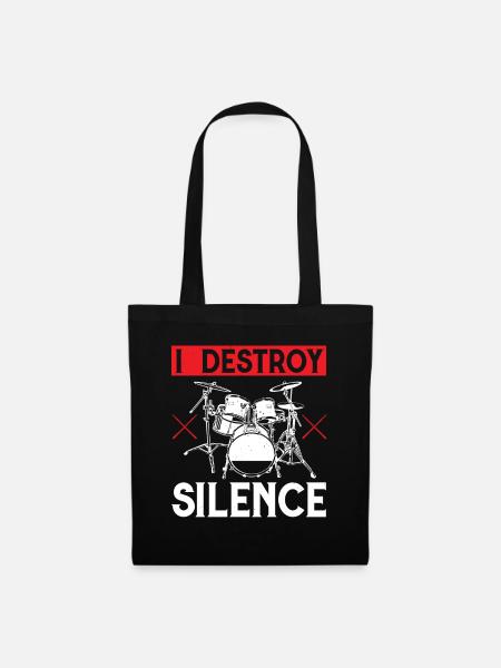 I destroy silence Schlagzeug Drummer Opa - Stoffbeutel - Schwarz