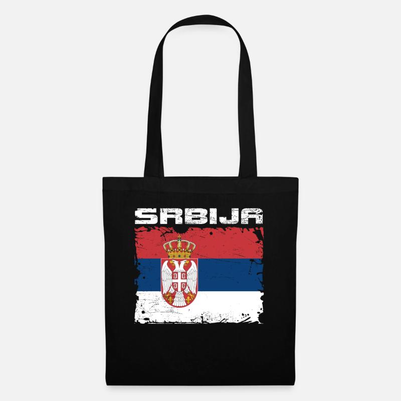 Serbien Srbija Flagge - Stoffbeutel - Schwarz