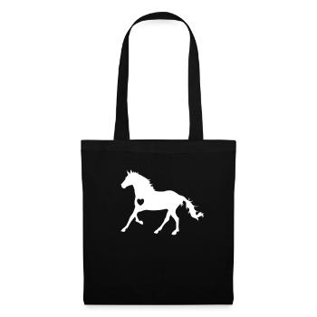 Horse with heart horse love pony rider gift - Tote Bag - black - Front