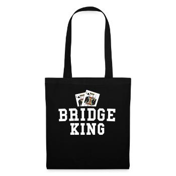 Lustiges Bridge Shirt für Männer Bridge King - Stoffbeutel - Schwarz - Vorne