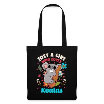 Koala fille femme eucalyptus cadeau marsupial - Sac en tissu - noir - Devant