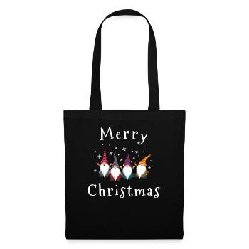 Joyeux Noël avec gnomes - Sac en tissu - noir - Devant