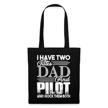 Pilote, je suis papa et pilote - Sac en tissu - noir - Devant