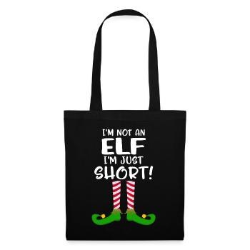 Ich bin kein Elf Ich bin nur kurz Lustige Weihnachten - Stoffbeutel - Schwarz - Vorne