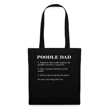 Poodle Dad Description FUNNY POODLE TEE SHIRT - Stoffbeutel - Schwarz - Vorne