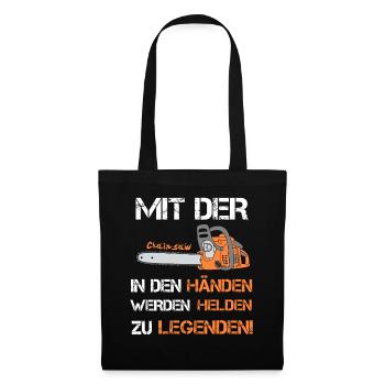 Motorsägen Legende Spruch Sägen Wald Holz Forst - Stoffbeutel - Schwarz - Vorne