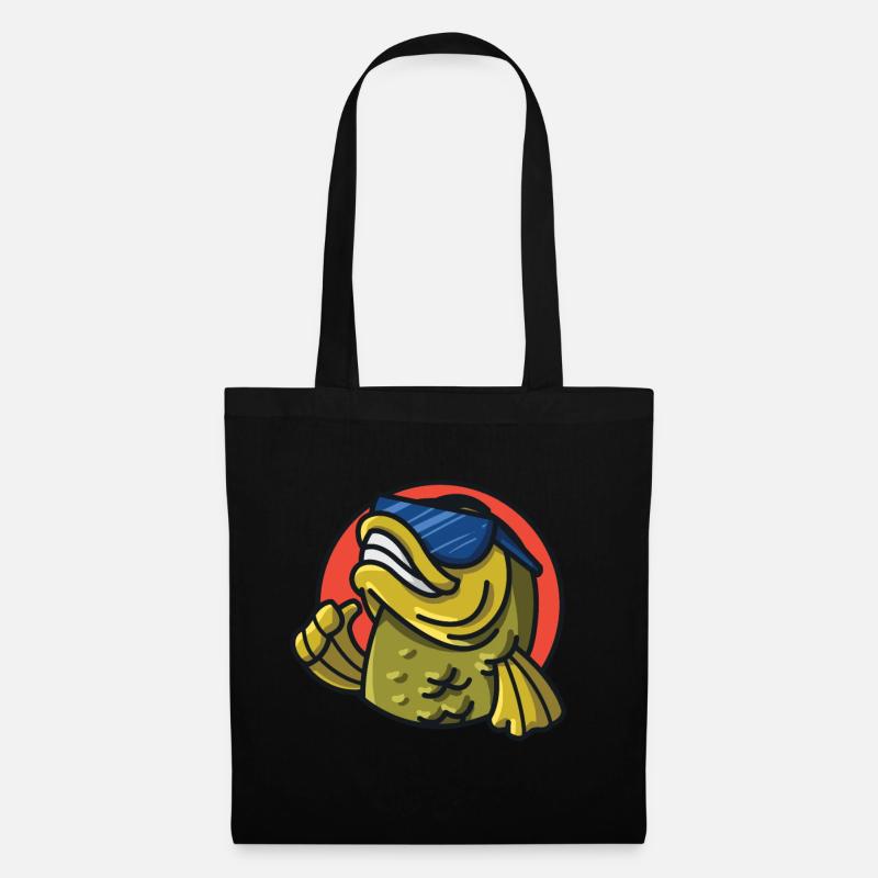 Karpfen Angler Anglergeschenke Geschenk AnglerPapa - Stoffbeutel - Schwarz